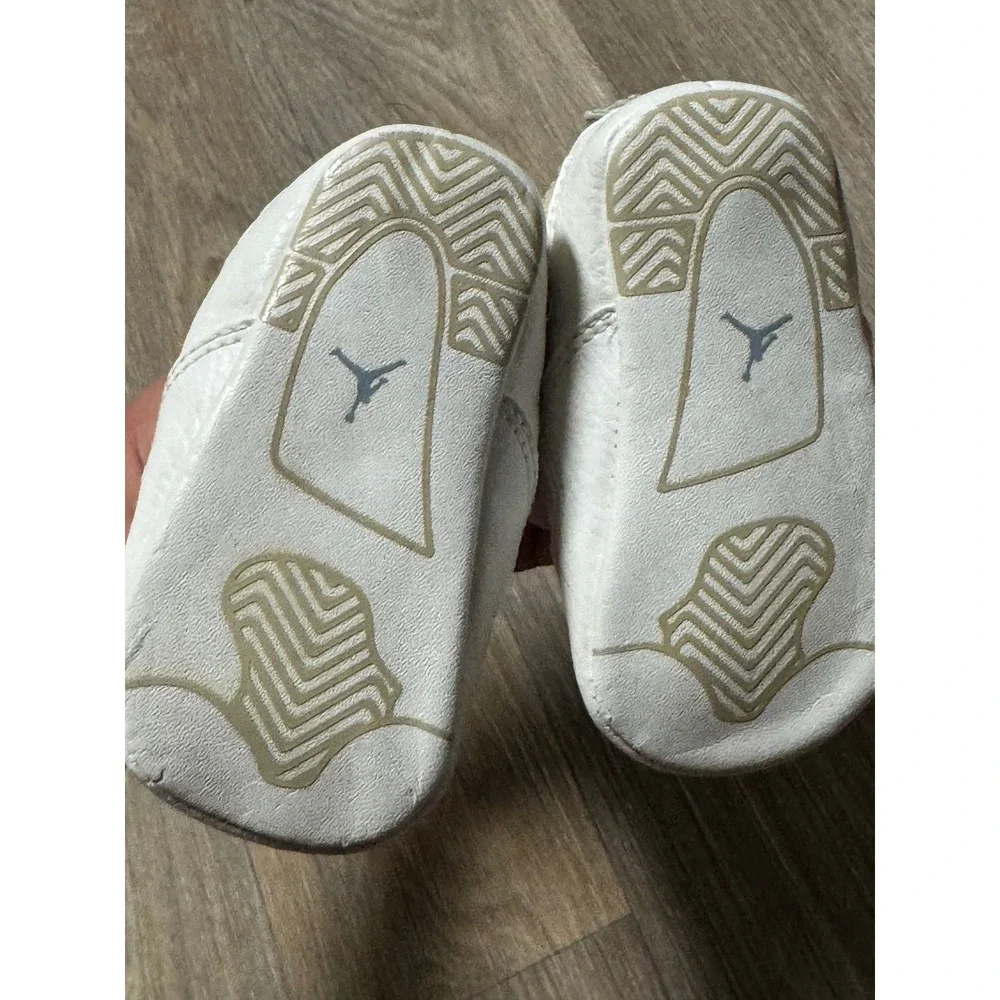 Jordan 4 Retro Sand 2006 White Linen Baby Infant Crib Shoes 2C 308501-142